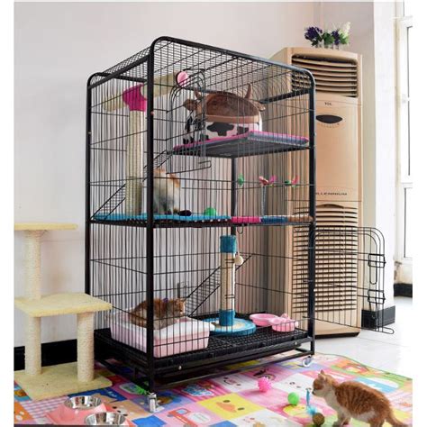 Cat Cage Luxury 3 Storey Level Cat Cage Home | Shopee Singapore