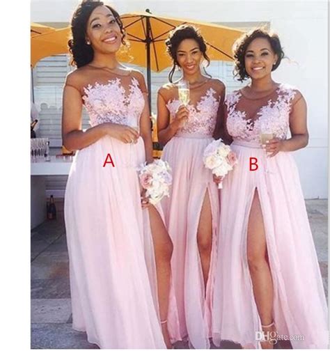 Cheap Maid Of Honor Dresses Blush Pink Bridesmaid Dresses Sexy Sheer