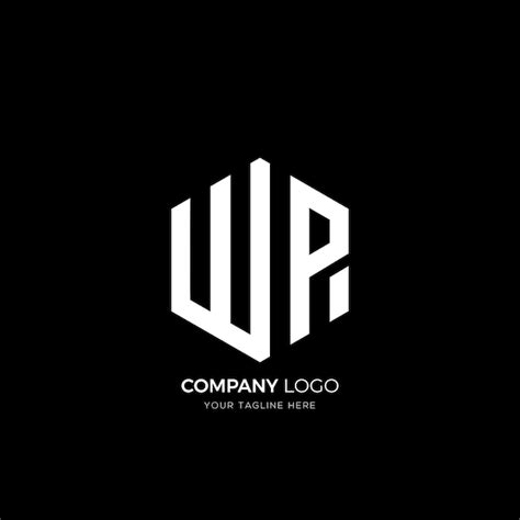 Logotipo De Forma Hexagonal Con Letra Wp Elegante Vector Premium