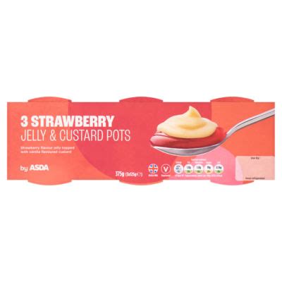 Asda Strawberry Jelly Custard Pots Hellosupermarket