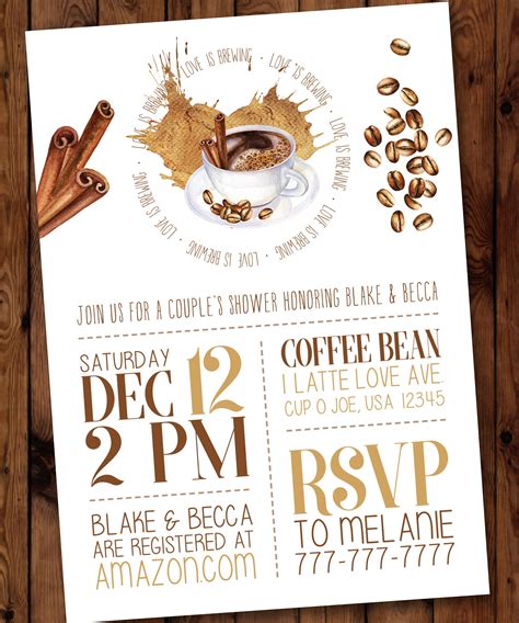 Coffee Bridal Shower Invitation Perfect Blend Love Is Etsy Coffee