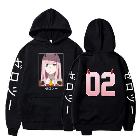 Franxx Zero İçinde Anime Sevgilim İKİ Serin Kapüşonlu Unisex Streetwear