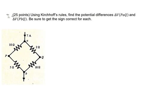 Solved 4 25 Points Using Kirchhoffs Rules Find The