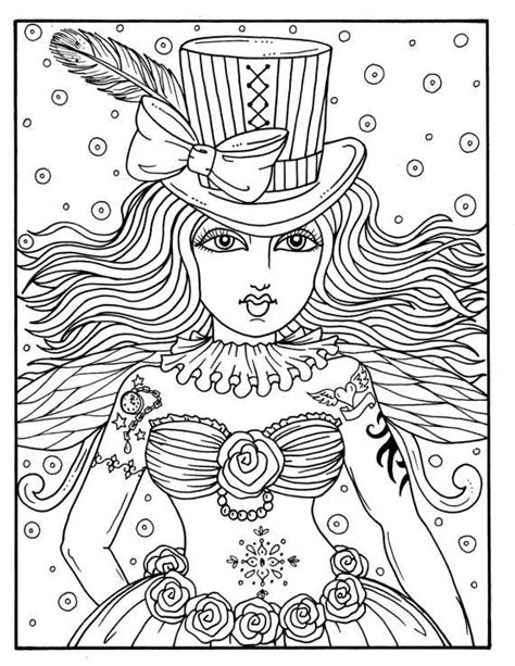 Steampunk Pin Up Adult Coloring Pages