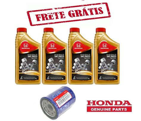 Kit Troca De Óleo 0w20 Honda Civic City Crv Fit Após 2014 R 209 00