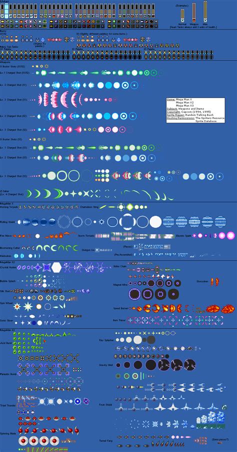 Full sheet view mega man x weapons and items – Artofit