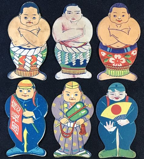 Japanese Sumo Wrestling Cards And Menko 1930s College Sumo Wrestling