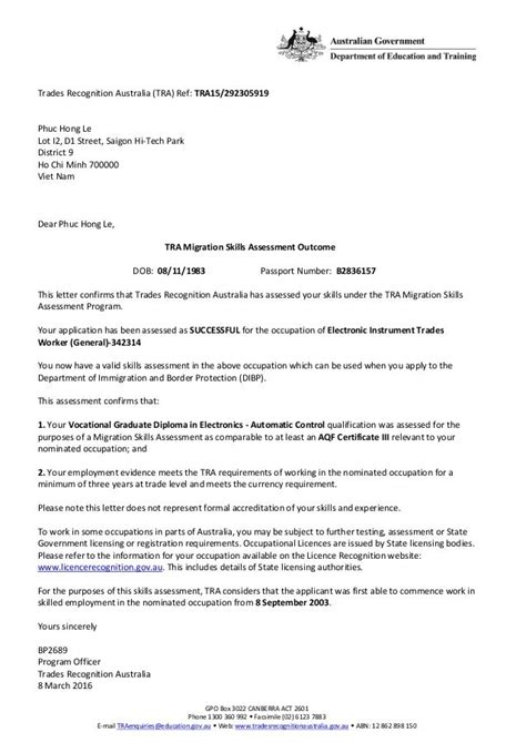 Msa Outcome Letter