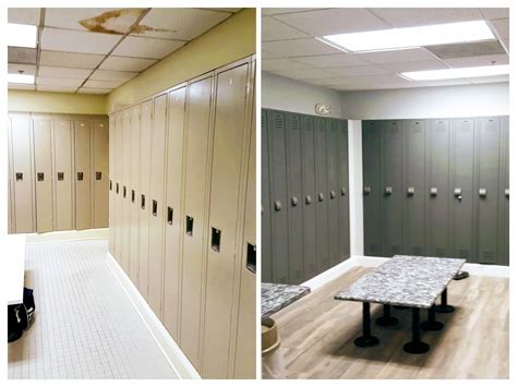 BEFORE AND AFTER ..... Locker Room modernization with plank style ...