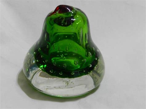 Vintage Lefton Art Glass Controlled Bubble Green Pear Shaped Etsy