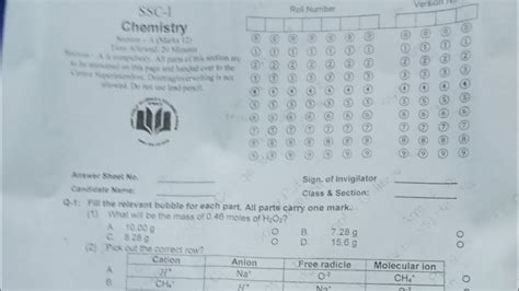 Preboard Chemistry Paper Class Th By Aps Apsacs Preboard Papers