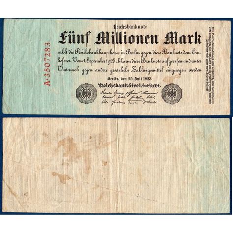 Allemagne Pick N95 Billet De Banque De 5 Millions Mark 1923