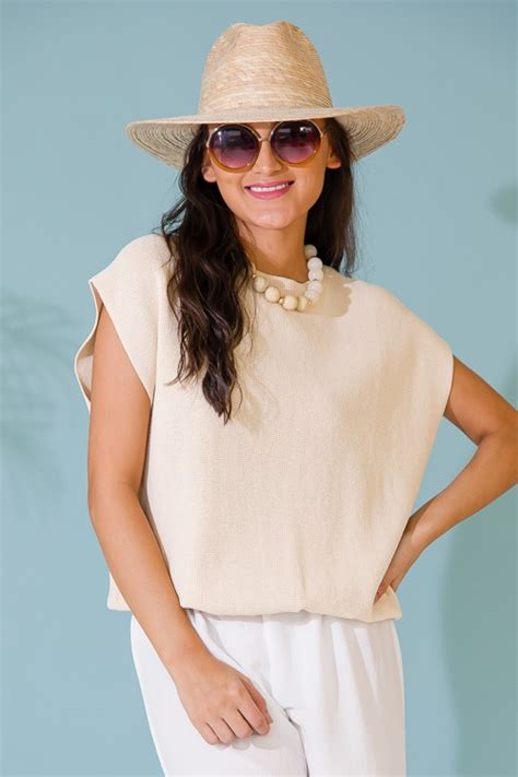 Lindsay Sweater Top Cream New Arrivals The Blue Door Boutique