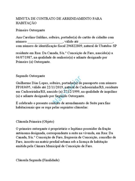 Minuta De Carta Para Rescindir Contrato De Arrendamento Financial Report