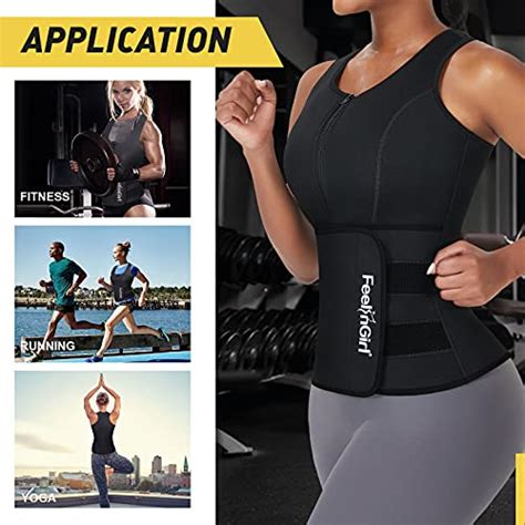 Feelingirl Zipper Waist Trainer For Women Vest Neoprene Sauna Suit Plus Size Workout Full Body