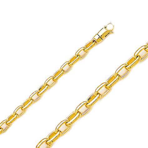 14k Yellow Gold 54mm Handmade Rolo Rolo Chain 26 Inches