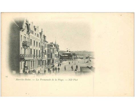 Carte Postale Ancienne 80 MERS LES BAINS Les Promenades De La Plage