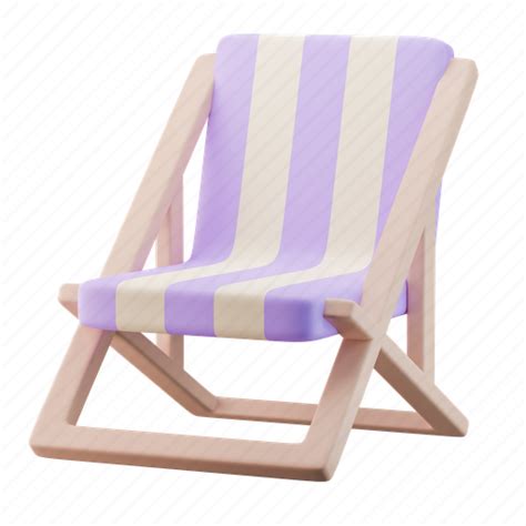 Beach Chair Summer Furniture Vacation Relax Patio 3d Illustration