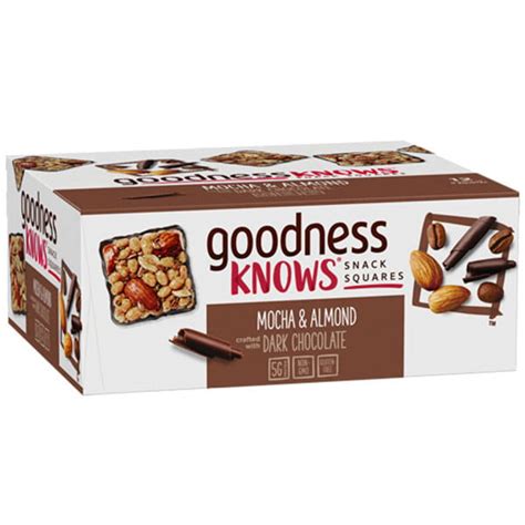 Goodnessknows Mocha Almond And Dark Chocolate Gluten Free Snack Square