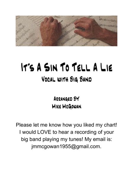 Its A Sin To Tell A Lie Arr Mike Mcgowan Sheet Music Billy Mayhew Jazz Ensemble