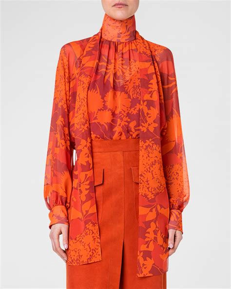Silk Floral Top Neiman Marcus