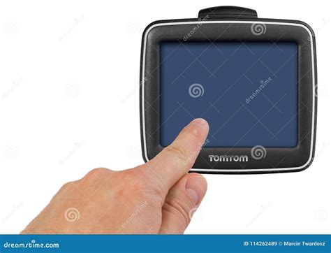 TomTom GPS Car Navigation with Handle. the Finger Indicates the ...