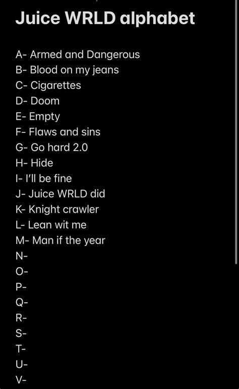 Juice Wrld Alphabet Day 14 Rjuicewrld