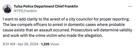 Tulsa City Councilor Grant Miller Arrested On Domestic Violence Accusation Kosu