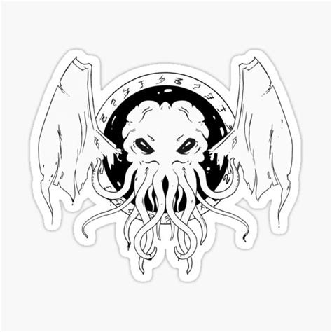 Cthulhu Lineart Sticker For Sale By Franzilikum Redbubble