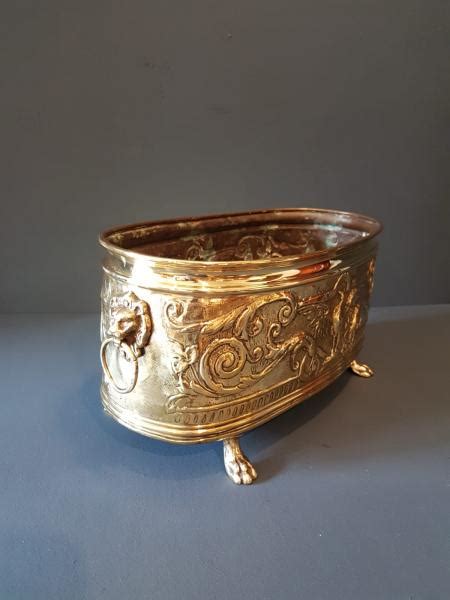 Victorian Embossed Brass Planter Sturmans Antiques