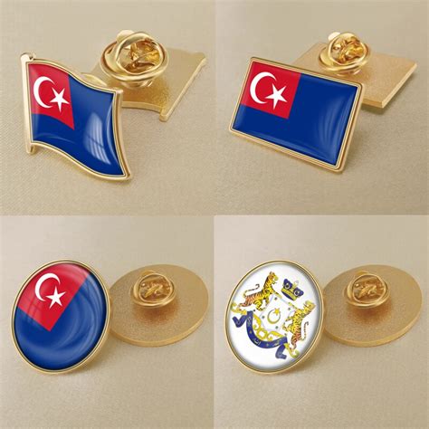 Lambang Lengan Johor Bendera Malaysia Lambang Nasional Bros Lencana Pin