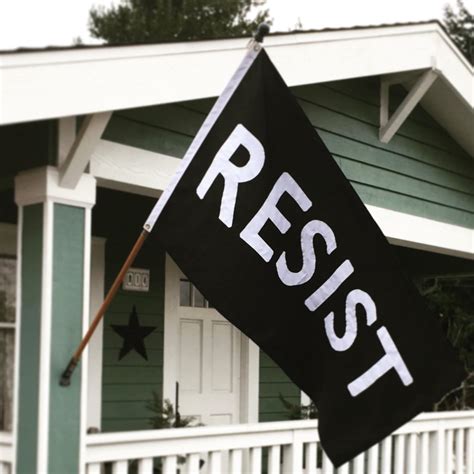 RESIST SEWN FLAG : Black and White, Handsewn, 3'x5', Resistance