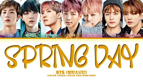 Bts Spring Day Lyrics Color Coded Lyrics Youtube