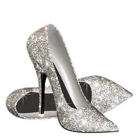 Silver Glitter High Heel Shoes Standing Photo Sculpture Uk