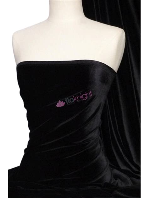 Velvet Velour Stretchy Spandex Lycra Black Q559 Bk