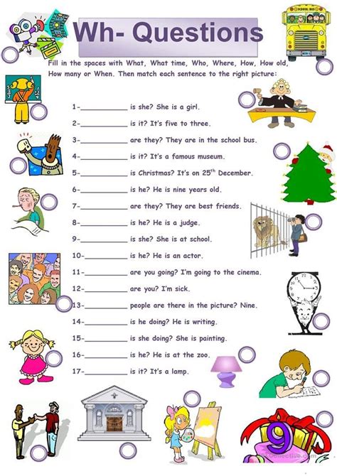 Wh And How Questions Worksheets