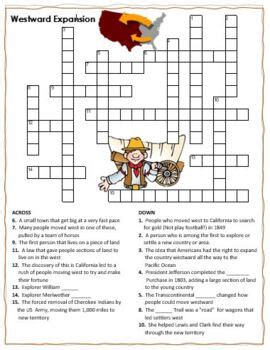 Westward Expansion Crossword Puzzle Word Search Combo TPT