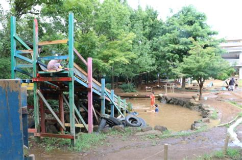 【川崎市こども夢パーク】遊び方は無限大！ずぶ濡れ、焚き火や水遊び。木の工作、泥遊び、子供たちがやりたいことに自由に挑戦できる！ダイナミックな