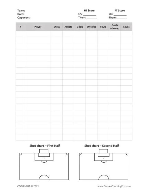 Printable Football Stat Sheets