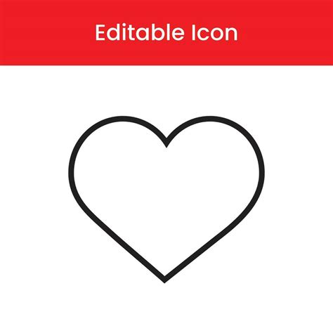 Heart Icon Heart Outline Icon Heart Vector Icon 24812485 Vector Art At Vecteezy