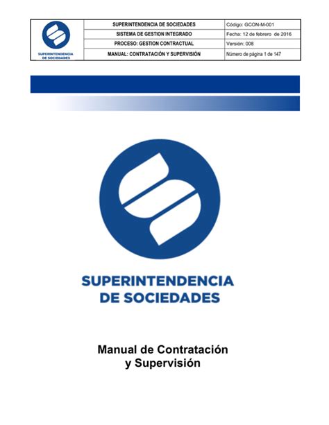 Manual De Contrataci N Y Supervisi N