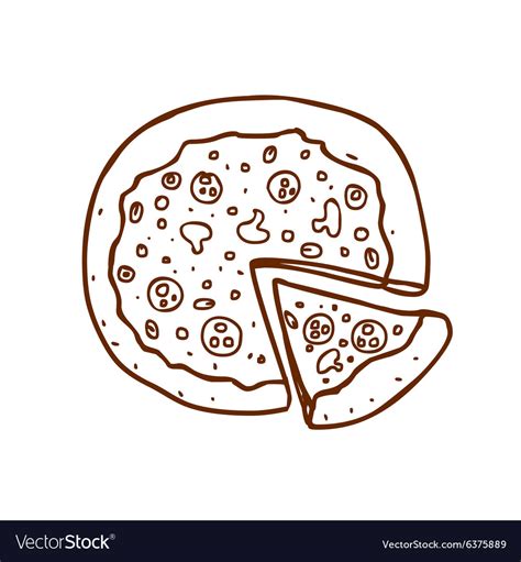 Hand Drawn Pizza Royalty Free Vector Image Vectorstock