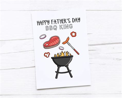 Happy Fathers Day Card Dad Card Fathers Day T Bbq Etsy