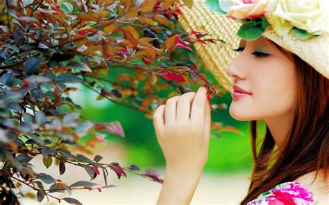 Wallpaper Asian Hat Dress Green Spring Person Color Tree