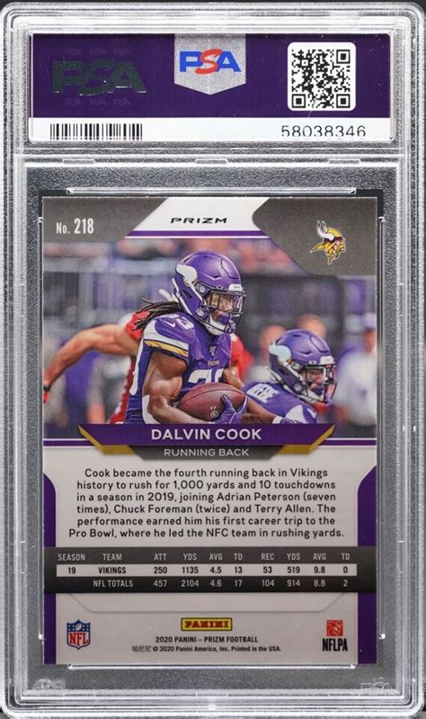 Panini Prizm Football Card Dalvin Cook Neon Green Pulsar