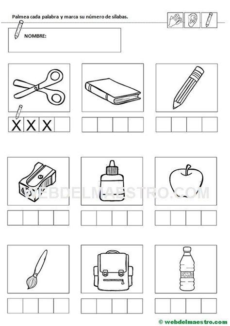 Ejercicios Para Separar Sílabas Material Para ED3