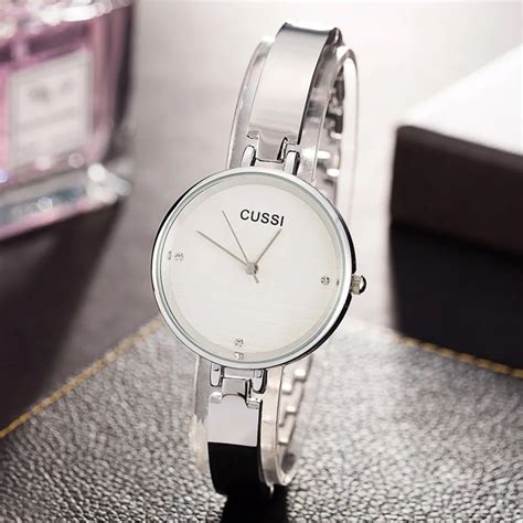 Cussi 2018 Luxury Silver Womens Watches Ladies Bracelet Watches Fashion