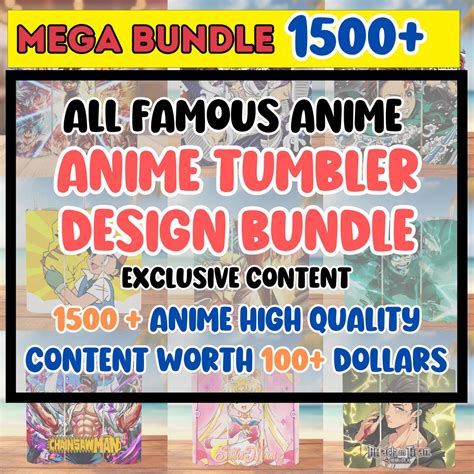 1500 Anime Bundle All Famous Anime In 1 Bundle Straight 20oz Skinny