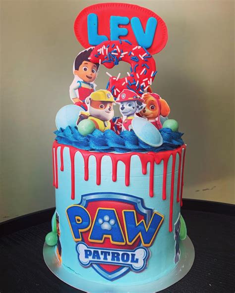 Paw patrol drip cake | Taart, Botercrème, Cupcakes