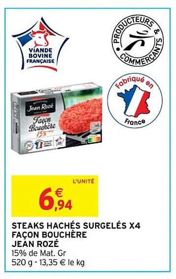 Promo Steaks Hach S Surgel S X Fa On Bouch Re Jean Roz Chez